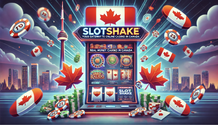 Vibrant Canadian-themed slot machine surrounded by maple leaves and chips.