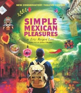 A vibrant, colorful book cover titled Simple Mexican Pleasures by Alex Rosas Lee.