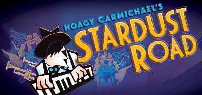Animated poster for Hoagy Carmichael's Stardust Road featuring a pianist and dancers.