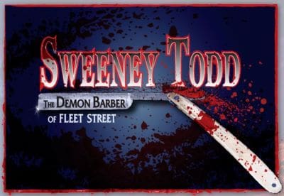 Dark poster for Sweeney Todd, the Demon Barber of Fleet Street.