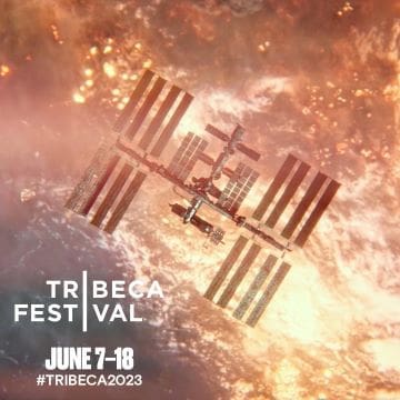Poster for Tribeca Festival 2023 featuring the International Space Station.