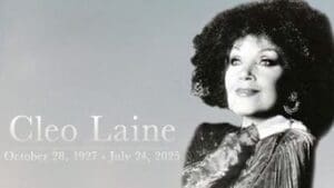 A black and white tribute photo of Eartha Kitt with her birth and death dates.