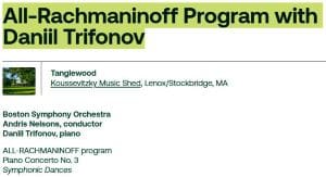 A concert program highlighting Rachmaninoff's work with conductor Grifonov.