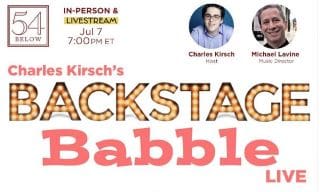 Promotional banner for Charles Kirsch's Backstage Babble event.
