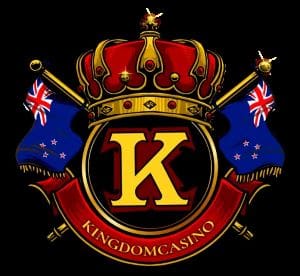 Royal emblem with crown and crossed flags.