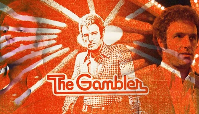 Vintage-style poster of a man with the text 'The Gambler'.