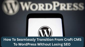 WordPress logo displayed on a smartphone screen with blurred WordPress text in background.