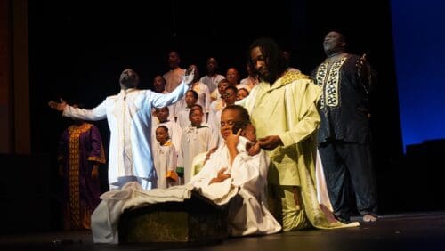 The cast of National Center of Afro-American Artists annual performance of Black Nativity.
