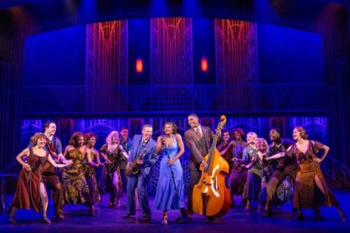 Matt Loehr, Leandra Ellis-Gaston, Tavis Kordell with First National Touring Company of Some Like It Hot. Photo by Matthew Murphy.