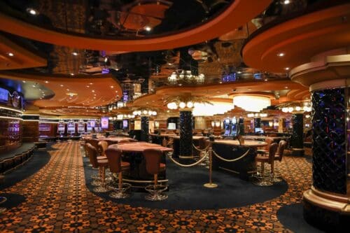 Casino on a luxury cruise ship.