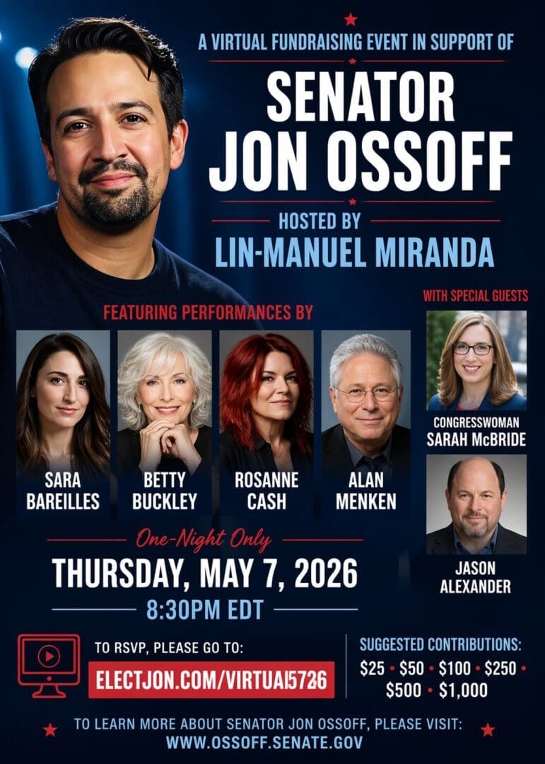 joe ossoff virtual fundraiser lin manuel miranda