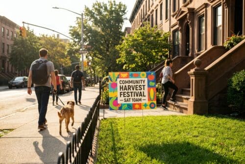 neighborhood-scene-with-sign-for-harvest-festival._