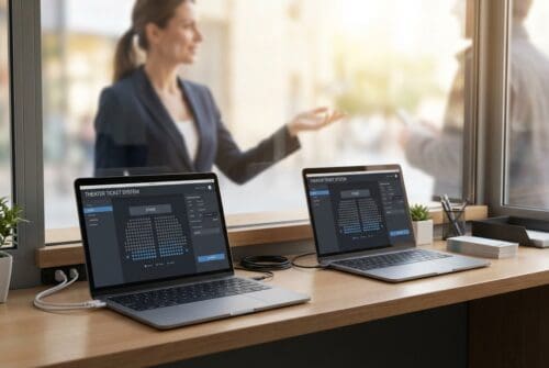 two-laptops-with-theater-ticket-system-displayed-in-an-office-setting_