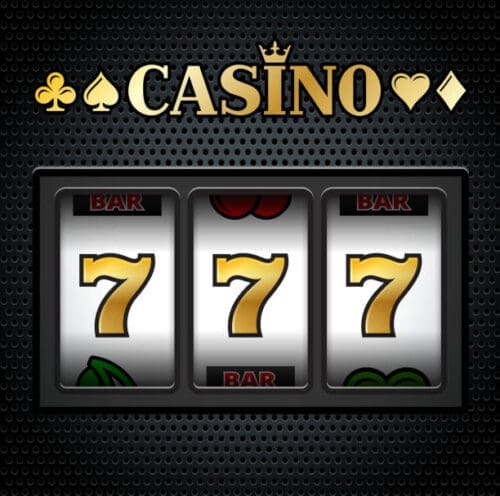 istockphoto-165959530-612x612.jpg | Slot folder Casino Slot Machine Sevens on Black Background. This 100% editable royalty free vector graphic features a classic slot machine with triple sevens in focus. The triple seven jackpot is in gold and white on black texture background.